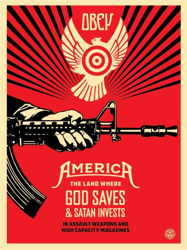 Shepard Fairey (Obey), God Saves Satan Invests Shepard Fairey (Obey), God Saves Satan Invests