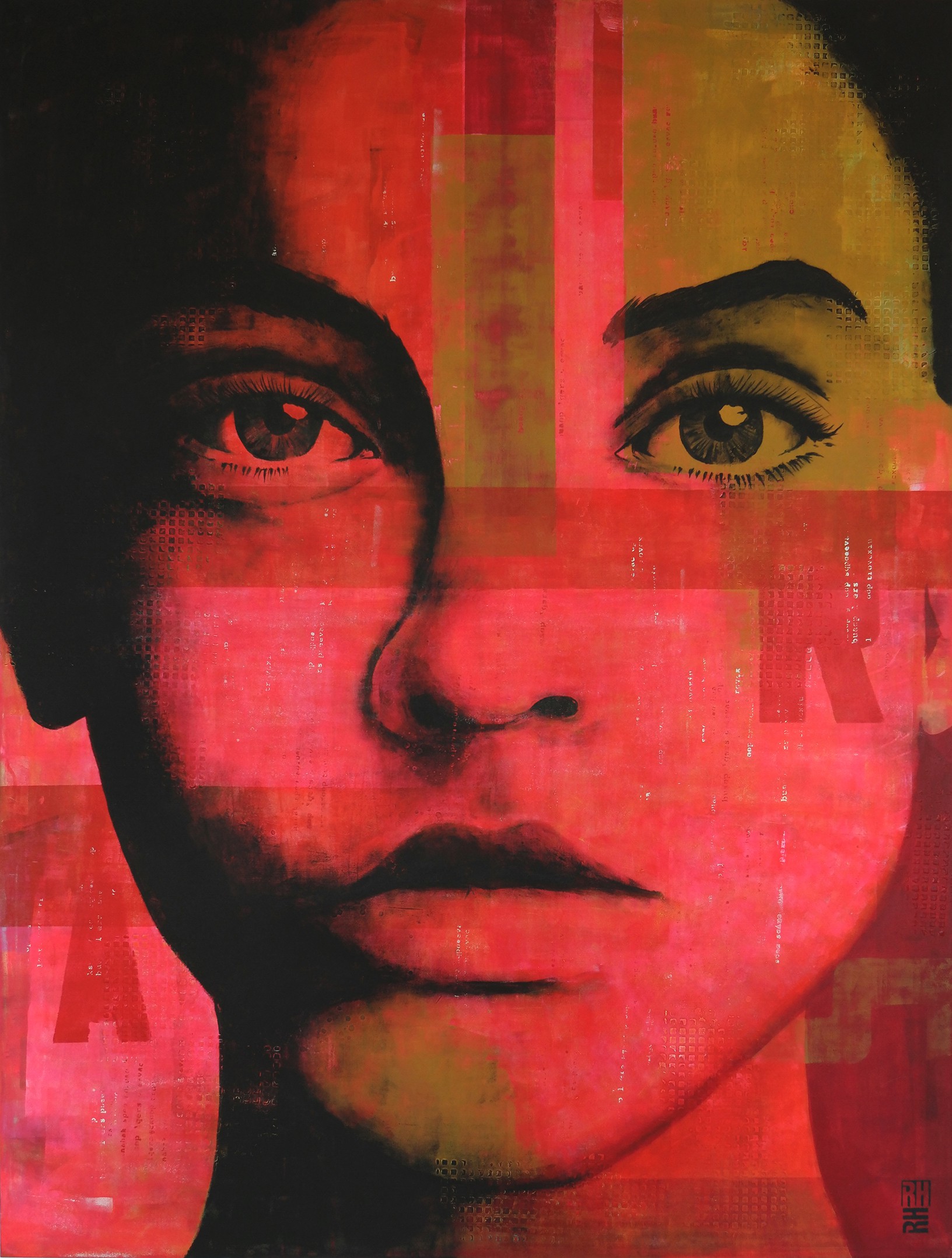 Ronald Hunter, XL Neon Squares – Pop Art Girl Ronald Hunter, XL Neon Squares – Pop Art Girl