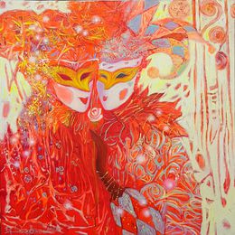 Painting, Red kiss, Kateryna Lemesheva