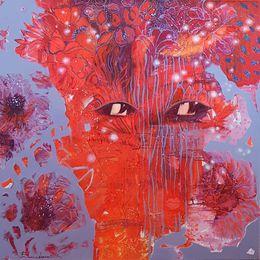 Peinture, Red flower, Kateryna Lemesheva