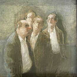 Gemälde, 4 hommes, Thomas Bossard