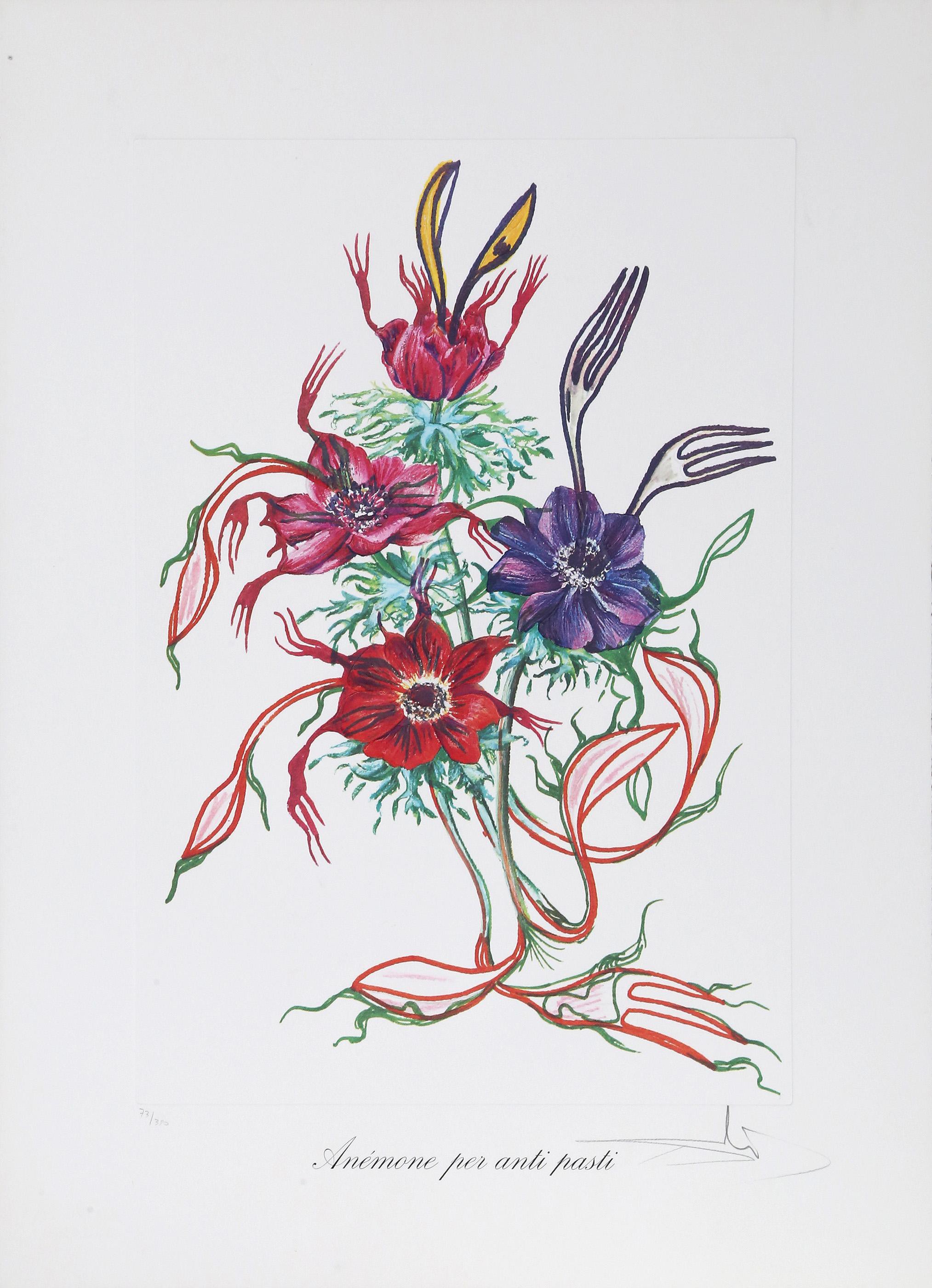 Salvador Dali, Anemone per Anti-Pasti (Anemone of the Toreador) from Florals Salvador Dali, Anemone per Anti-Pasti (Anemone of the Toreador) from Florals