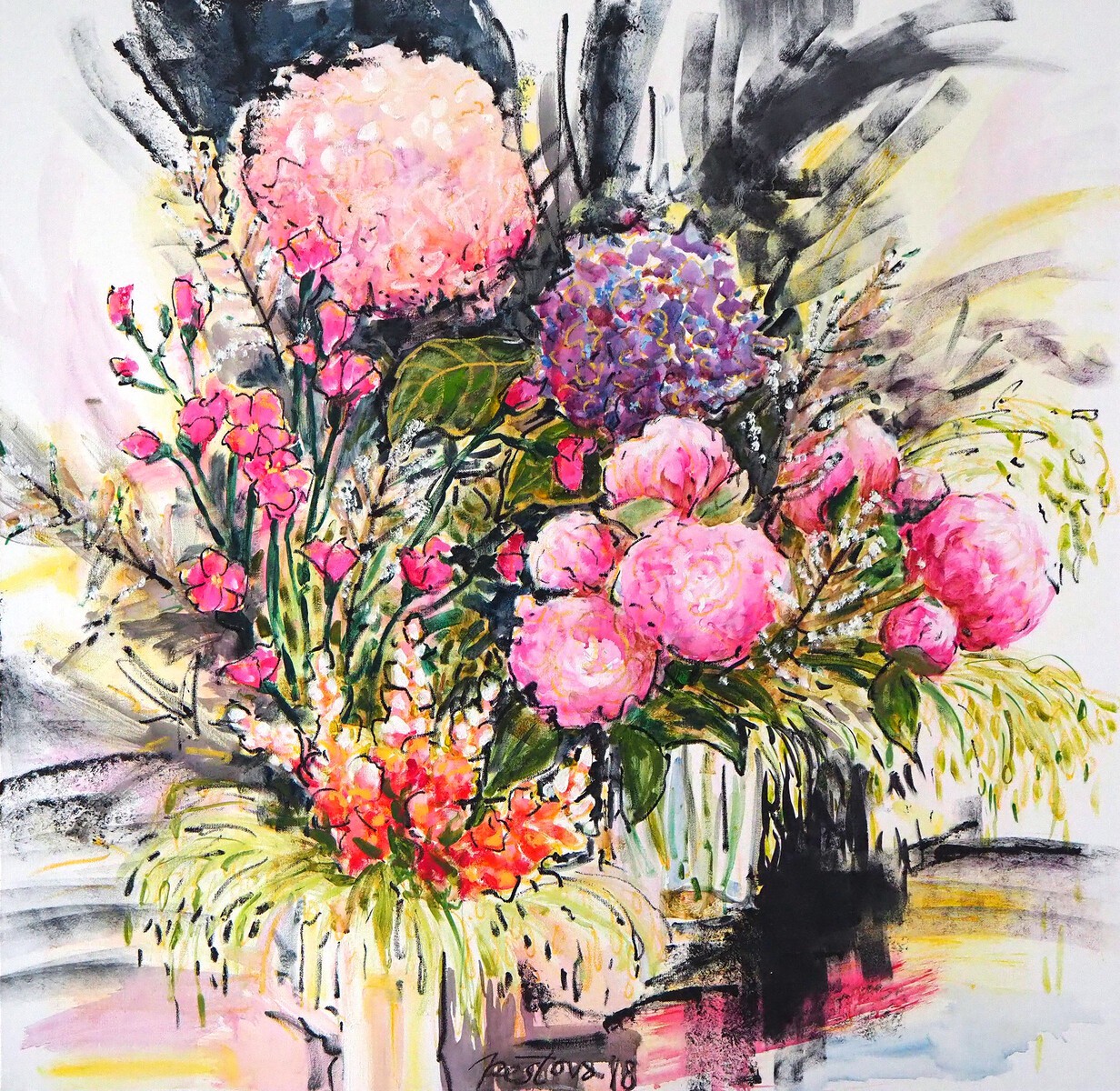 Jenya Pestova, Peonies and Hydrangeas Jenya Pestova, Peonies and Hydrangeas