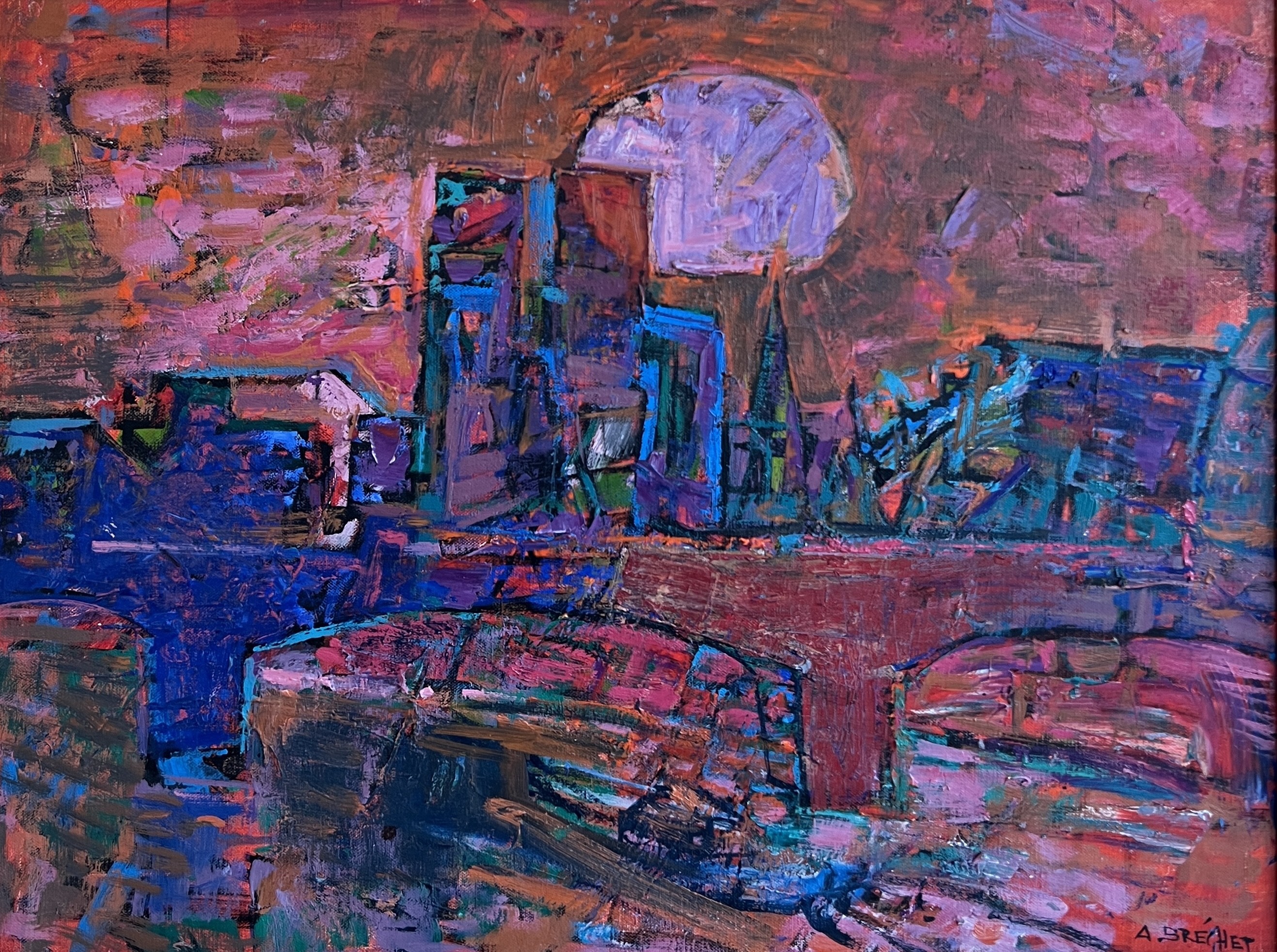 André René César Brechet, Coucher du soleil au Pont Royal et Notre Dame, Paris André René César Brechet, Coucher du soleil au Pont Royal et Notre Dame, Paris