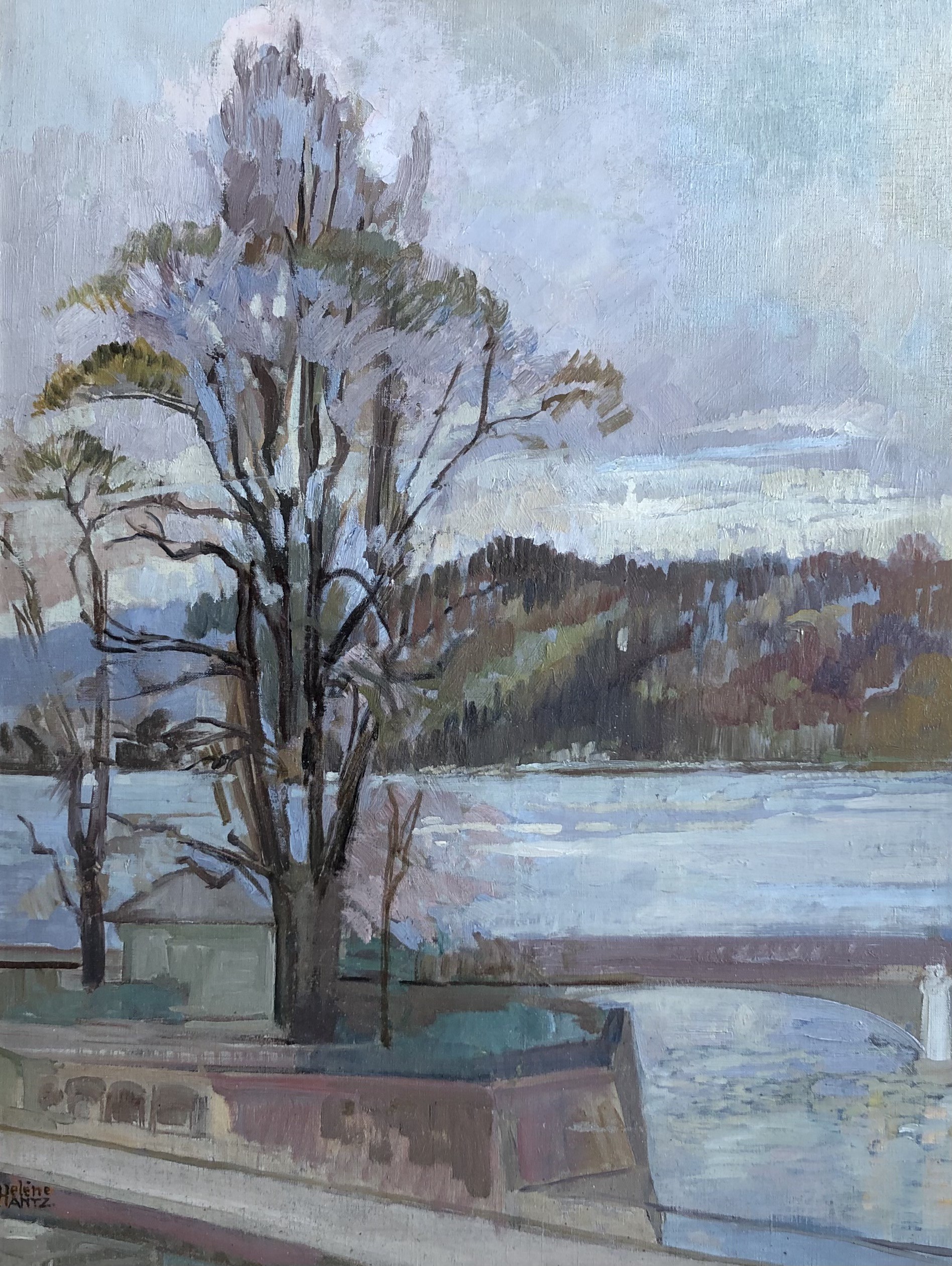 Helène Hantz, L'Ile Rousseau, Pont du Mont-Blanc et lac à Genève Helène Hantz, L'Ile Rousseau, Pont du Mont-Blanc et lac à Genève