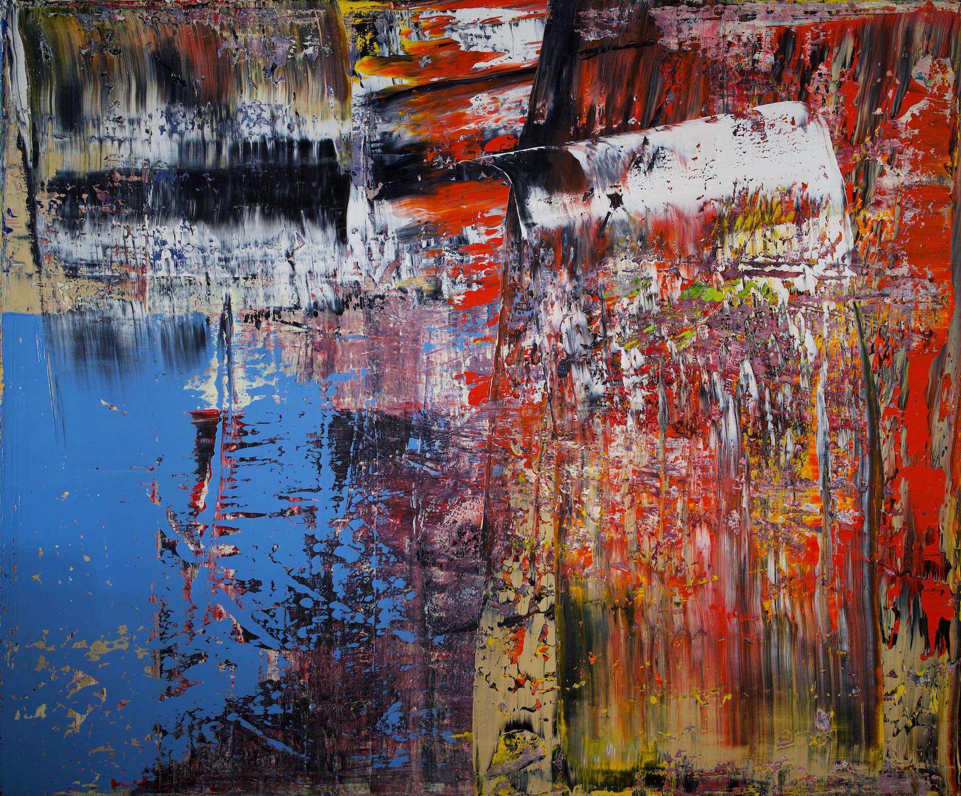 Harry James Moody, Abstract Sky Blue with Red n°478 Harry James Moody, Abstract Sky Blue with Red n°478