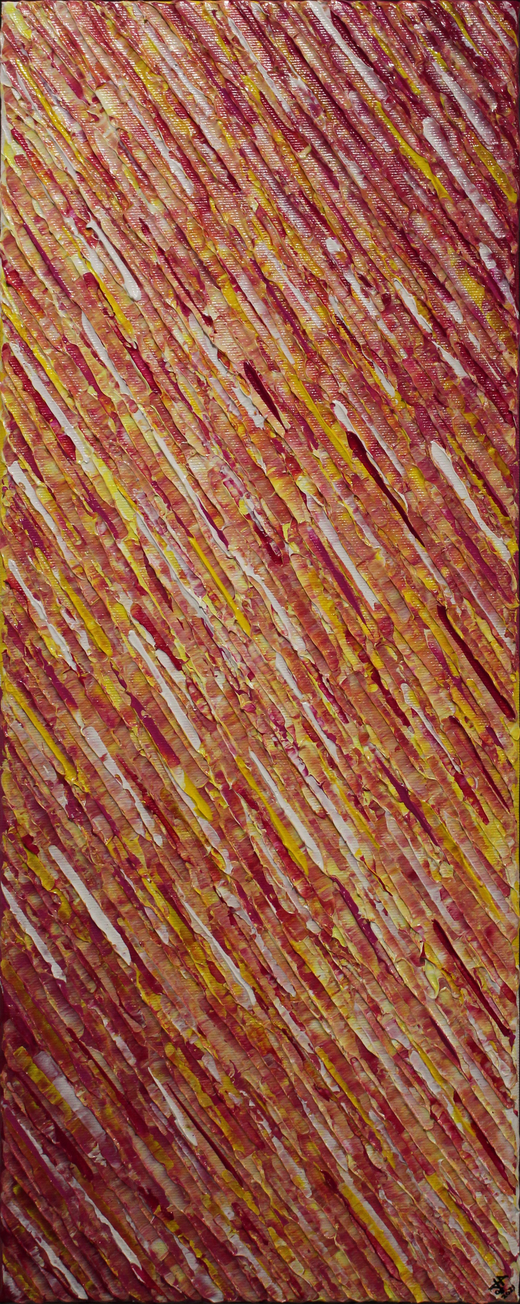 Jonathan Pradillon, Texture couteau blanc jaune rose Jonathan Pradillon, Texture couteau blanc jaune rose