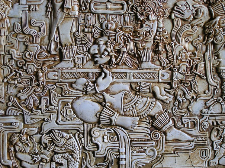 aztec astronaut carving