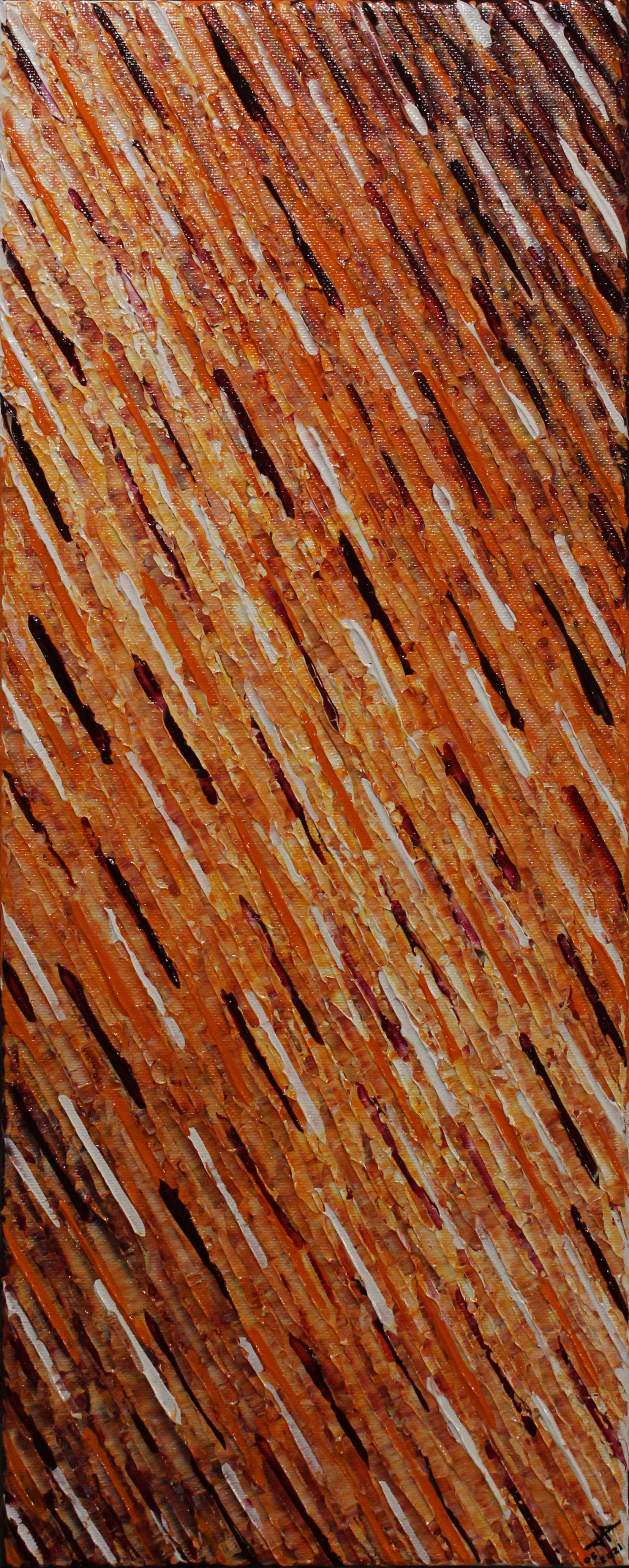 Jonathan Pradillon, Texture couteau blanc orange violette Jonathan Pradillon, Texture couteau blanc orange violette