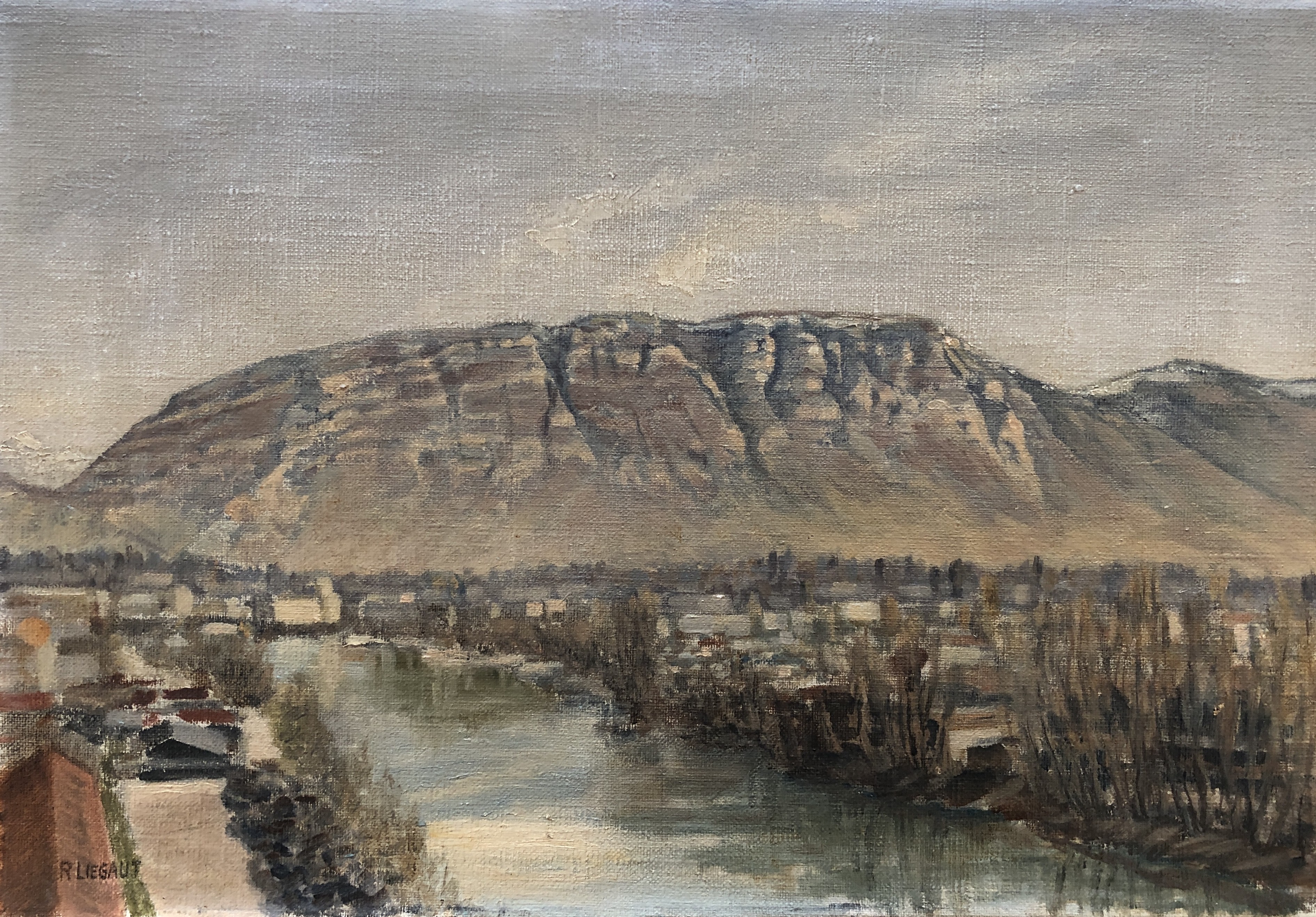 R. Liegaut, Vue sur le Salève et l'Arve, campagne genevoise R. Liegaut, Vue sur le Salève et l'Arve, campagne genevoise