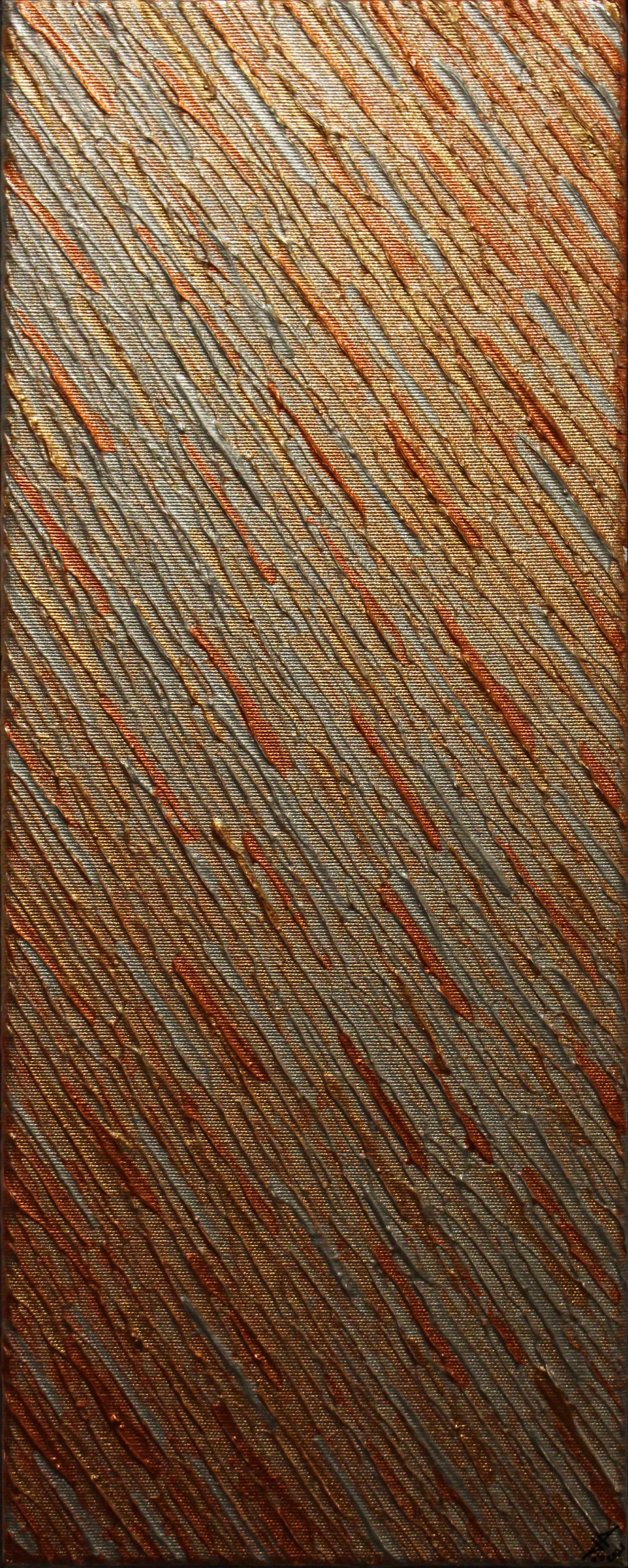 Jonathan Pradillon, Texture couteau étain or cuivre Jonathan Pradillon, Texture couteau étain or cuivre