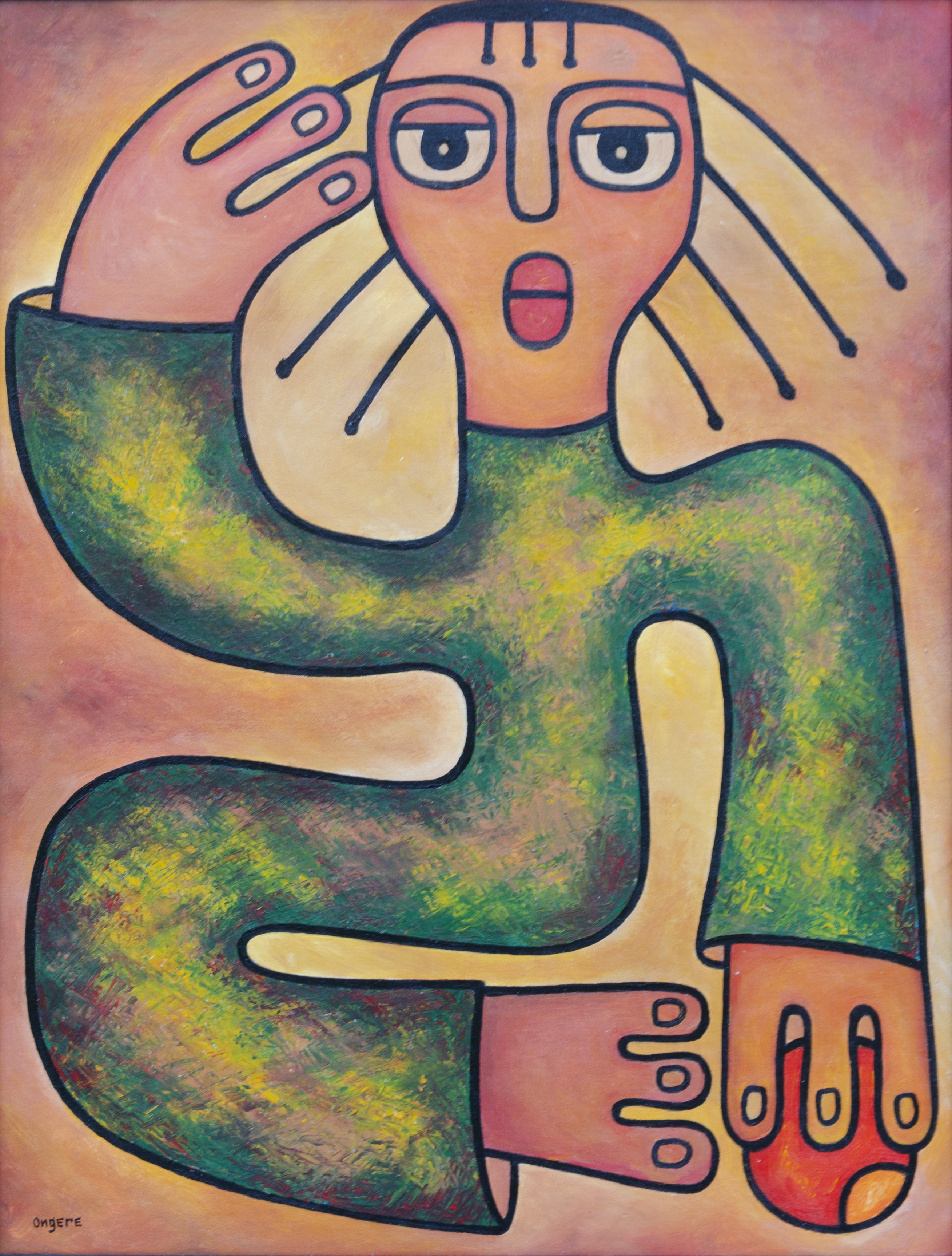Elisha Ongere, Girl with long hair Elisha Ongere, Girl with long hair