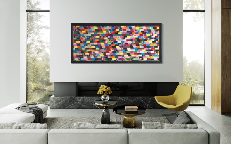Tableau contemporain abstrait coloré 527 Pixels