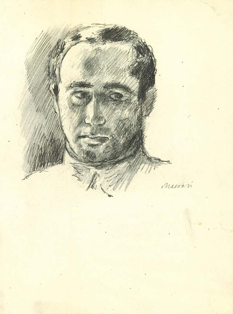 Mino Maccari, Portrait of Man with Collar Mino Maccari, Portrait of Man with Collar