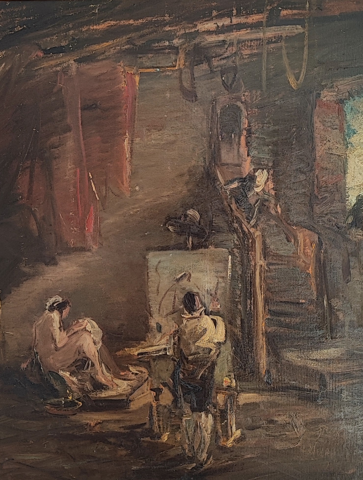 Franz Wanger, Artiste et modèle à l'atelier Franz Wanger, Artiste et modèle à l'atelier