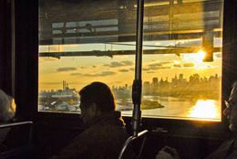 Photographie, Manhattan Skyline from Bus, New York City, Dennis Church