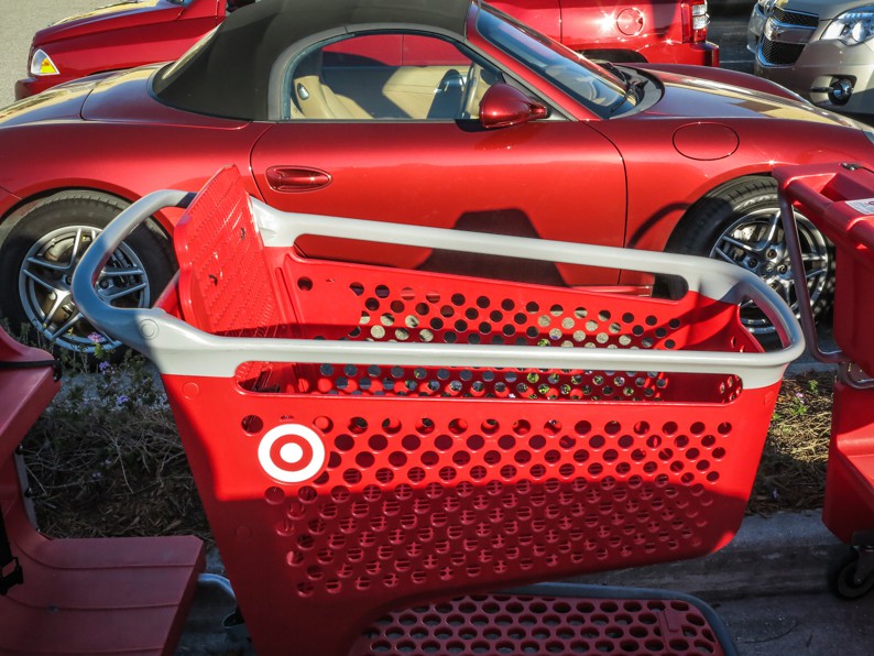 Dennis Church, Shopping Cart and Cars, Florida USA Dennis Church, Shopping Cart and Cars, Florida USA