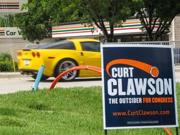 Photographie, Fiber Optic Cable and Political Campaign Sign, Florida, Dennis Church