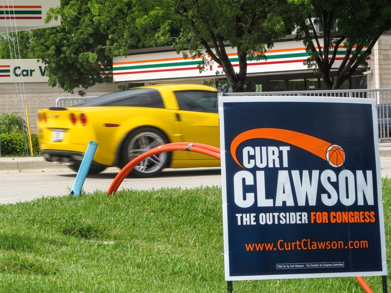 Dennis Church, Fiber Optic Cable and Political Campaign Sign, Florida Dennis Church, Fiber Optic Cable and Political Campaign Sign, Florida