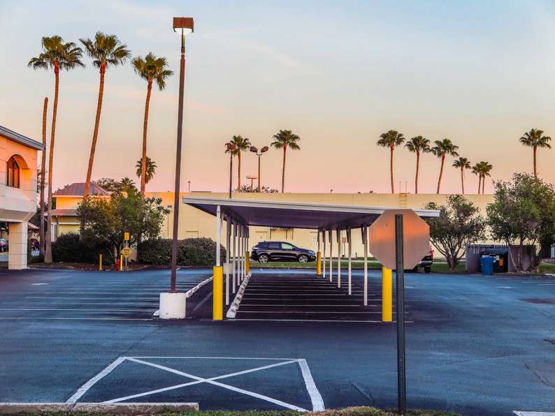 Dennis Church, Car Port and Palm Trees, Florida USA Dennis Church, Car Port and Palm Trees, Florida USA
