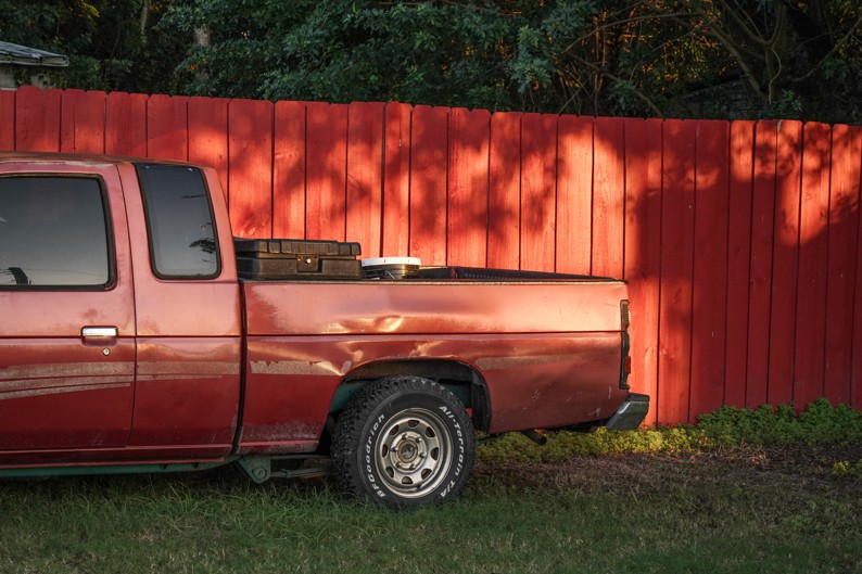 Dennis Church, Red Truck and Fence, Florida USA Dennis Church, Red Truck and Fence, Florida USA