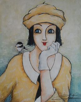 Painting, Miss capucine, Véronique Clanet