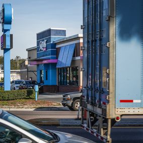 Photography, Blue Truck and Blue Restaurant, Tampa, Florida, Dennis Church