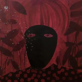 Painting, Masked warrior in red, Adam Norgaard