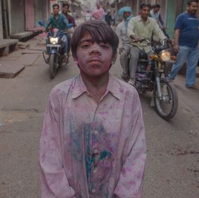 Photography, Young Boy With Motos India, Hervé All