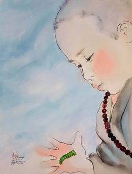 Painting, Petit moine, Sounya Whang