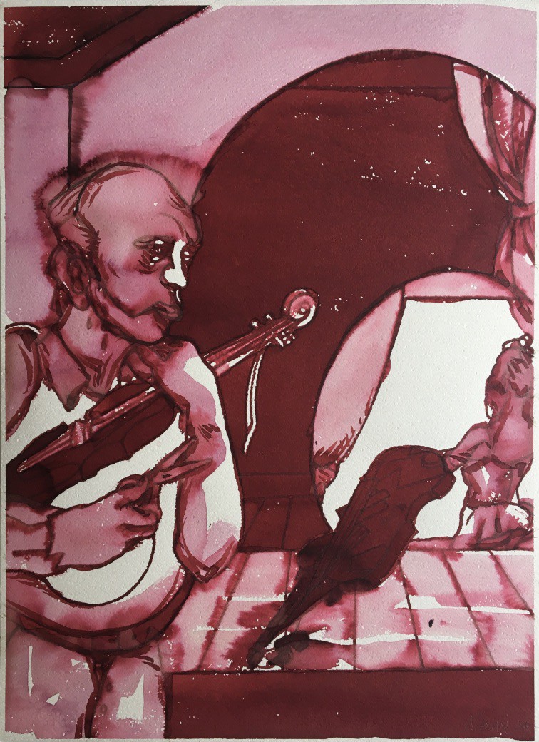 Valerio Adami, La dedica del violinista (il violino e il suo eco) Valerio Adami, La dedica del violinista (il violino e il suo eco)