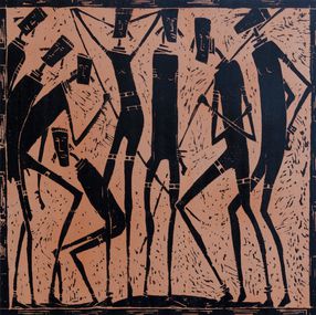 Print, Young maasai boys playing, James Mutisya