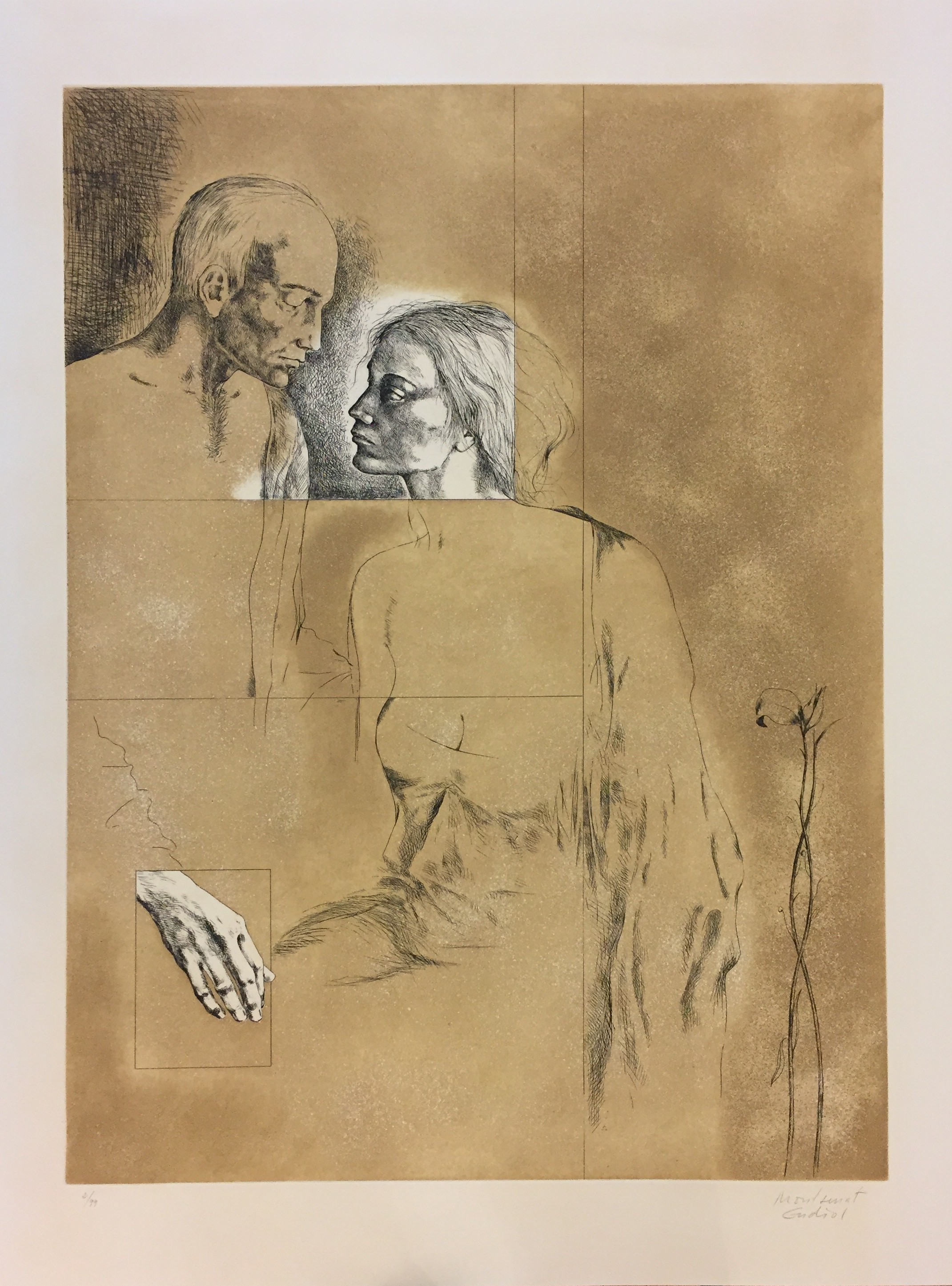 Montserrat Gudiol, Abrazo/ Pareja y flor/ Pareja en gris/ Pareja y rosal Montserrat Gudiol, Abrazo/ Pareja y flor/ Pareja en gris/ Pareja y rosal