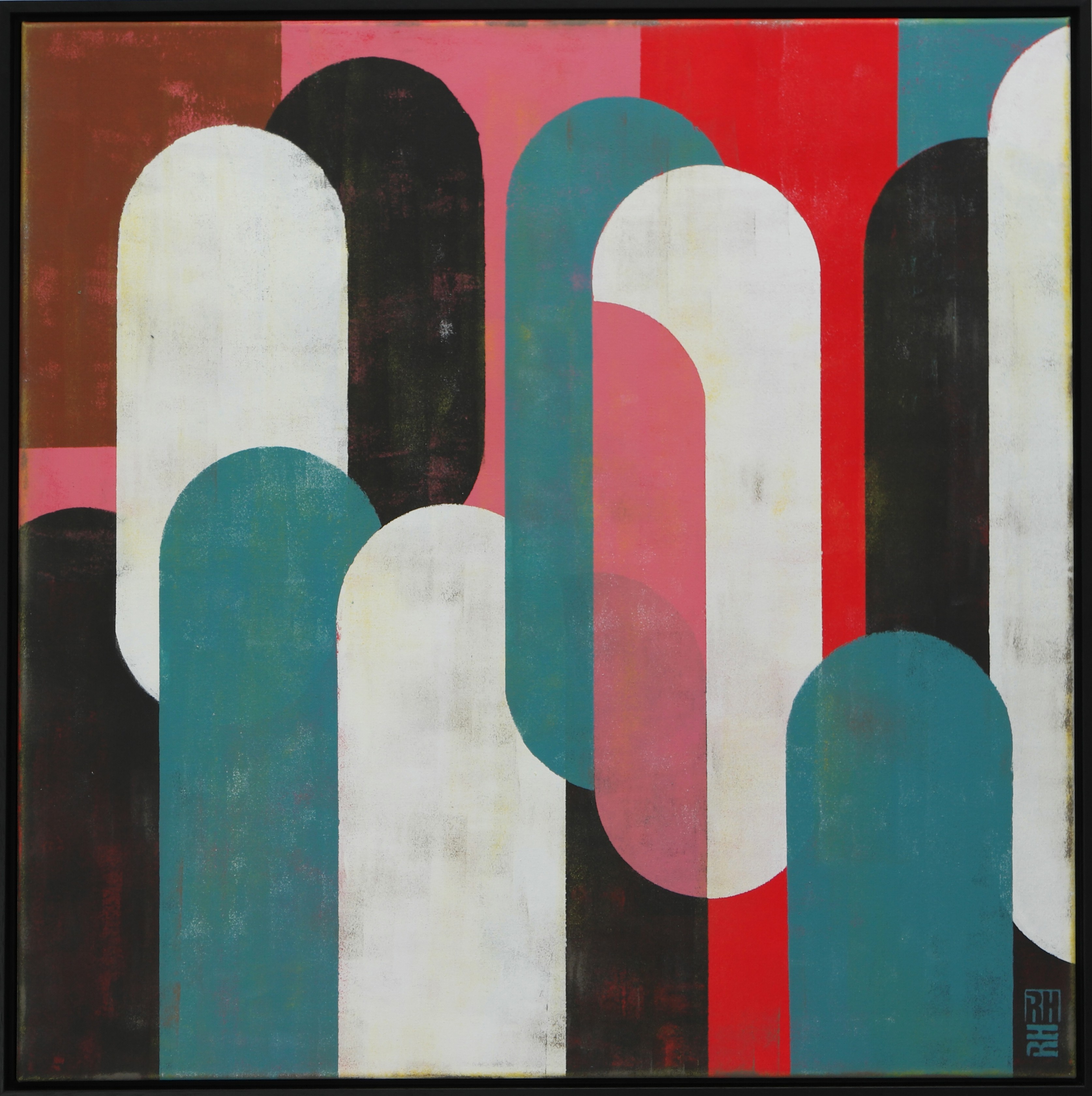 Ronald Hunter, Traffic Red & Turquoise - Incl Frame Ronald Hunter, Traffic Red & Turquoise - Incl Frame