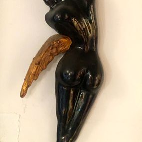 Sculpture, Ange aux ailes dorées 1985 Angel with gold wings, Reza