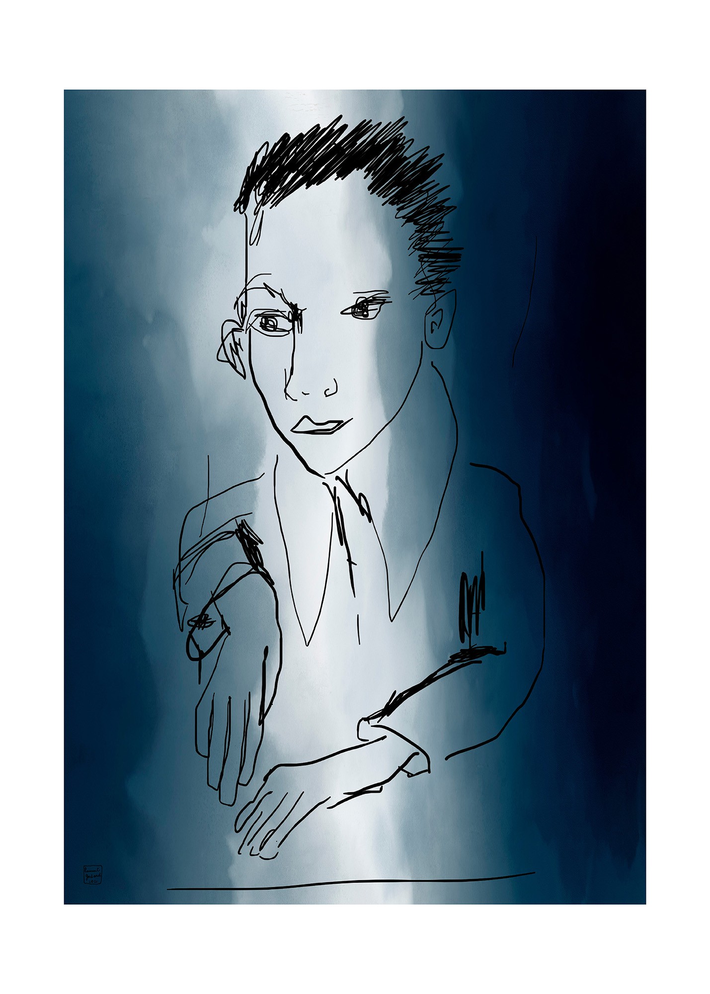 Laurent Godard, Le portrait de trait - Reproduction digigraphie Laurent Godard, Le portrait de trait - Reproduction digigraphie