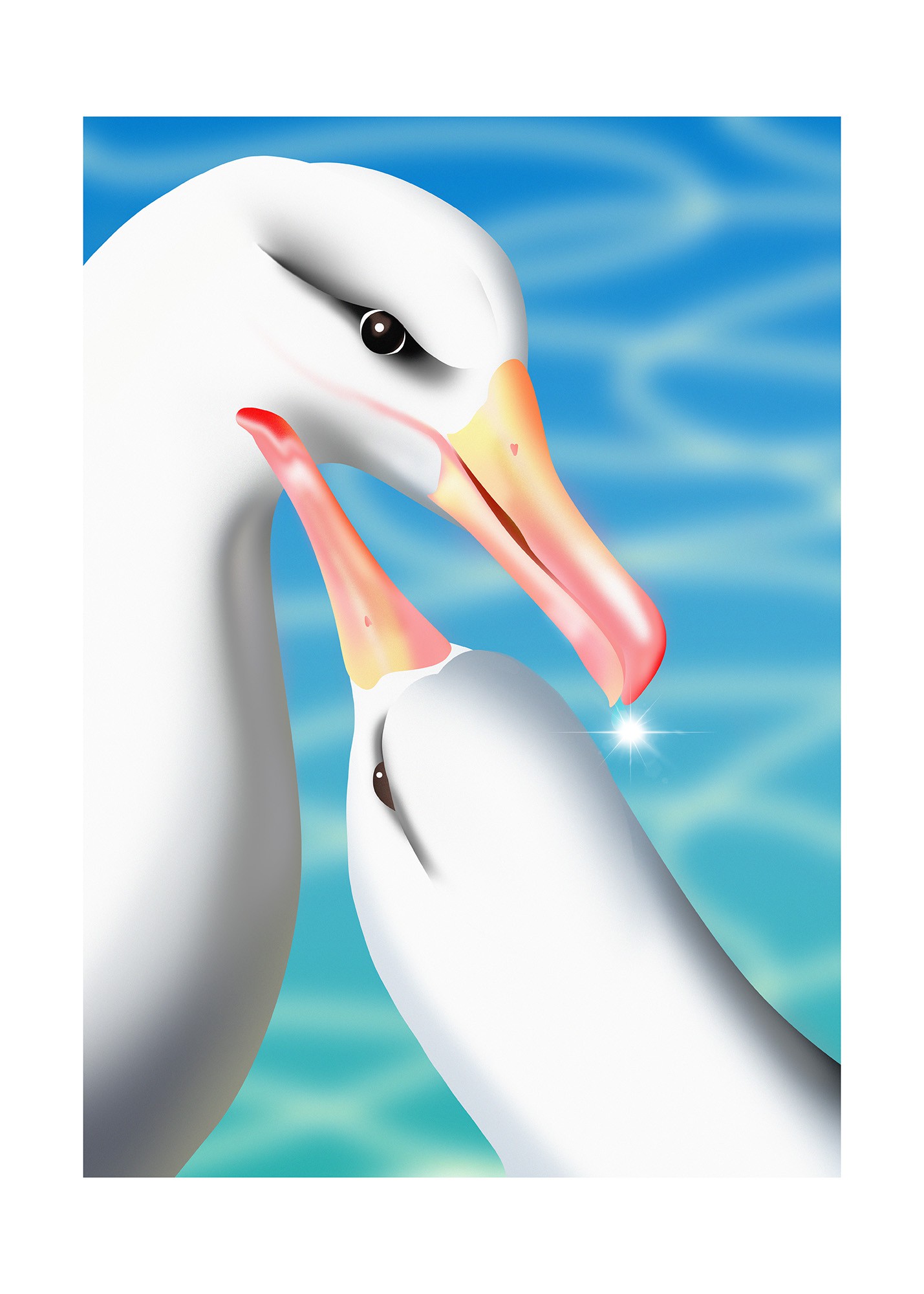 Kaixin Lyu, Seagul love - Reproduction digigraphie Kaixin Lyu, Seagul love - Reproduction digigraphie