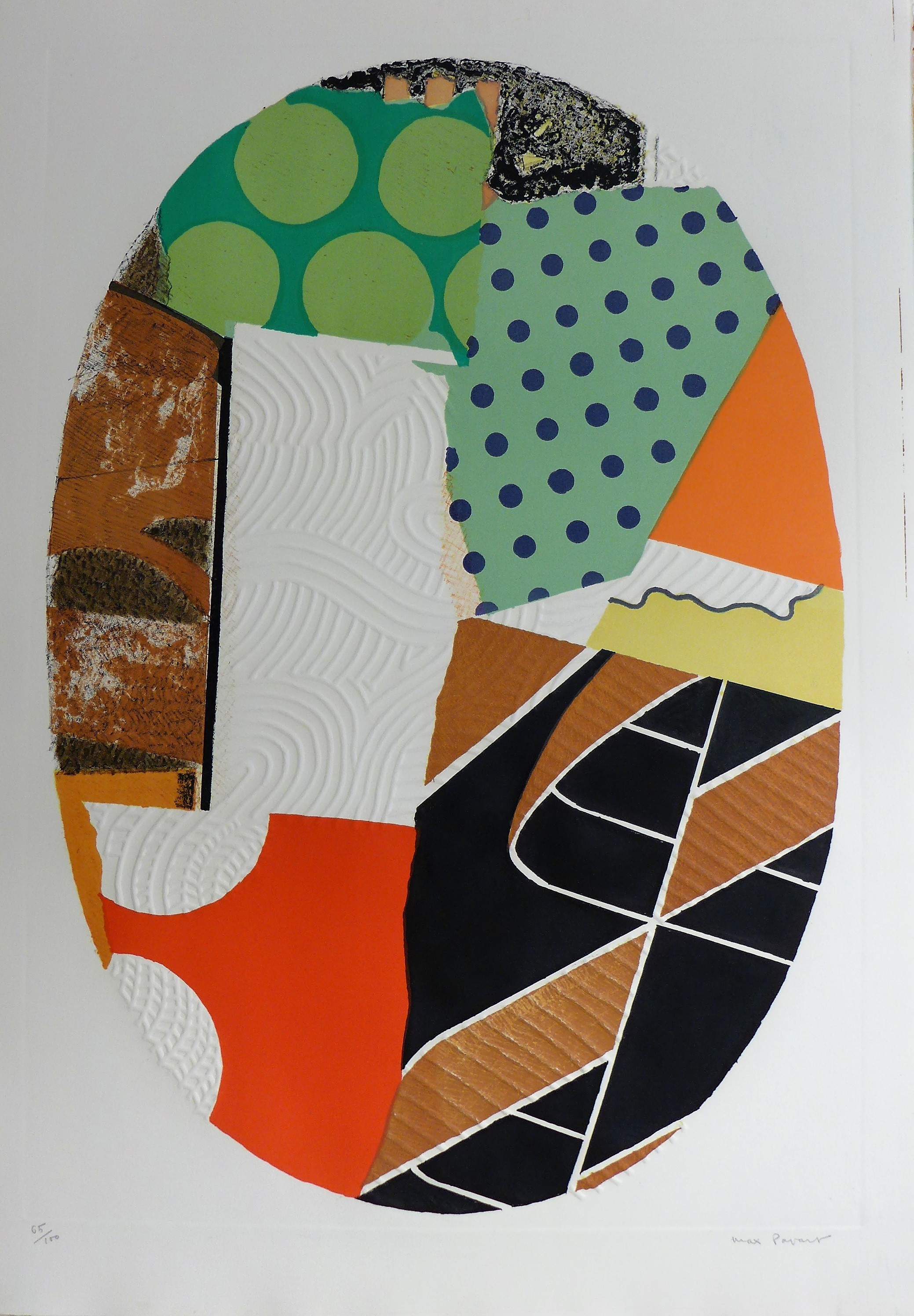 Max Papart, Composition, gravure en relief signée Max Papart, Composition, gravure en relief signée
