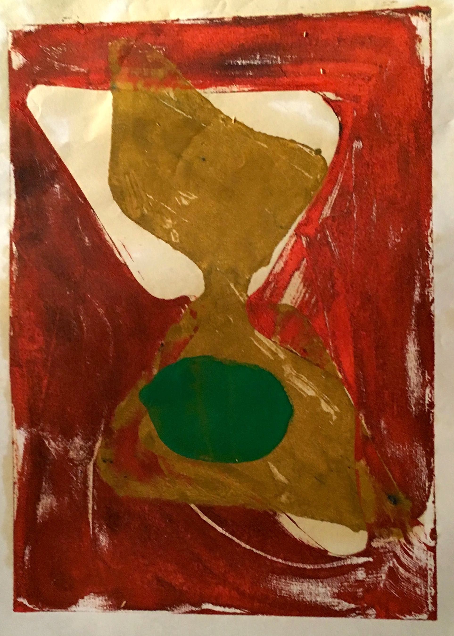 Moon Shin, 1979 Red Gold Abstraction Moon Shin, 1979 Red Gold Abstraction