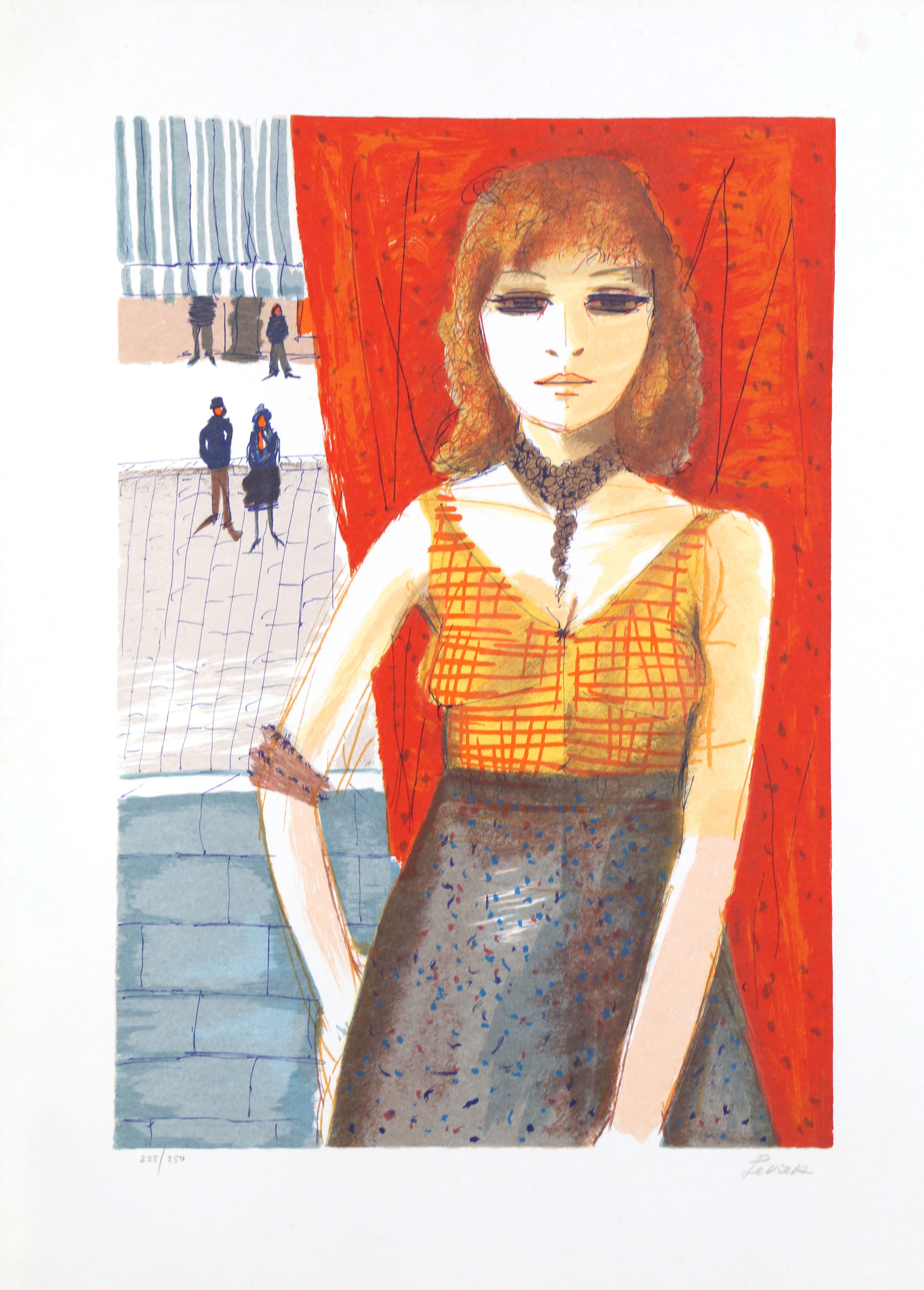 Charles Levier, Woman in Red Curtain Charles Levier, Woman in Red Curtain