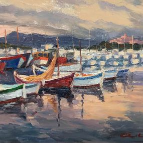 Peinture, Ciel d'orage sur le Port, André Lac