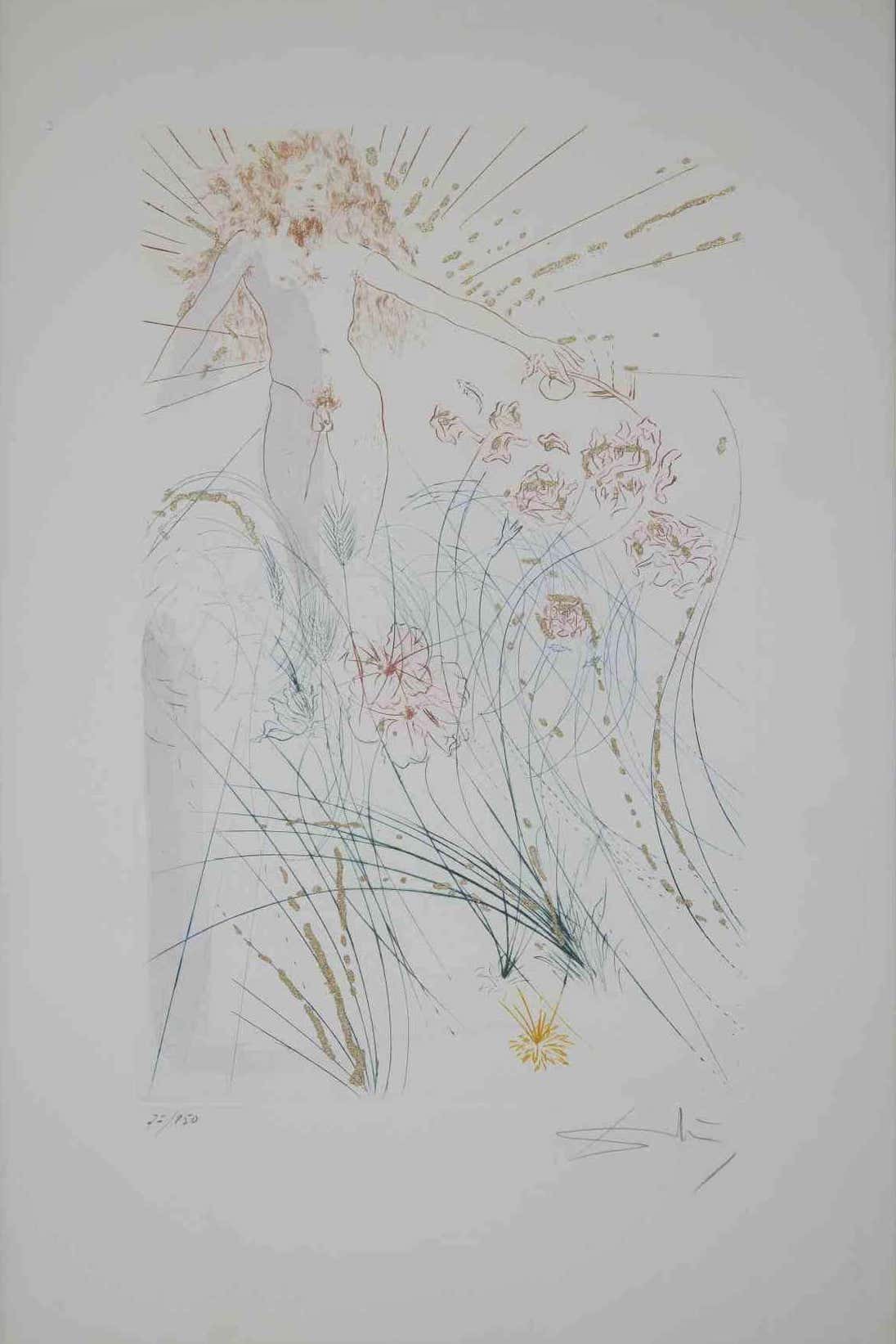 Salvador Dali, The Beloved Feeds between the Lilies Salvador Dali, The Beloved Feeds between the Lilies