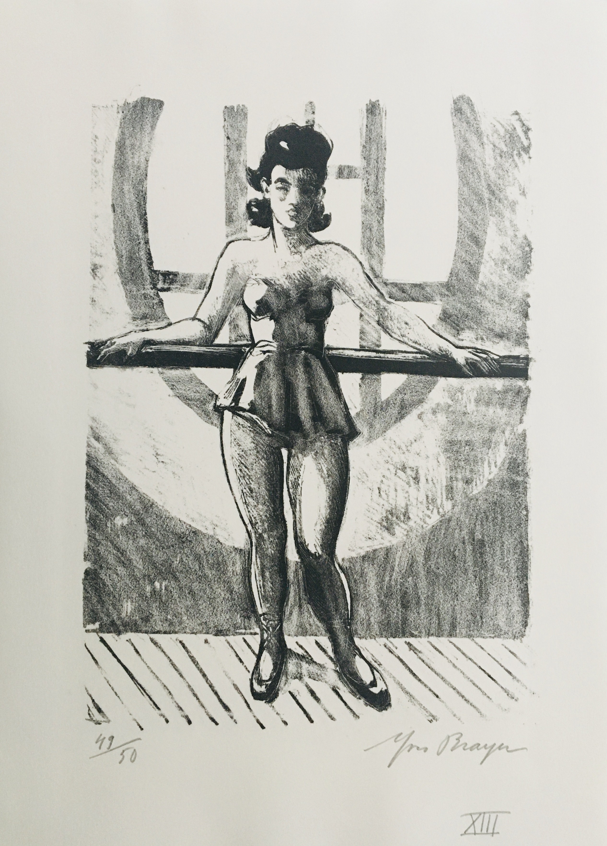 Yves Brayer, Danseuse appuyée à la barre Yves Brayer, Danseuse appuyée à la barre