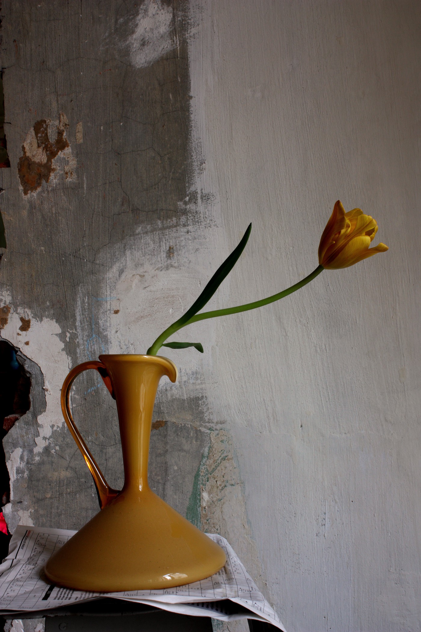 Michael James O'Brien, Still Life with a Yellow Tulip and a Yellow Opalina Vase, Antwerp Michael James O'Brien, Still Life with a Yellow Tulip and a Yellow Opalina Vase, Antwerp