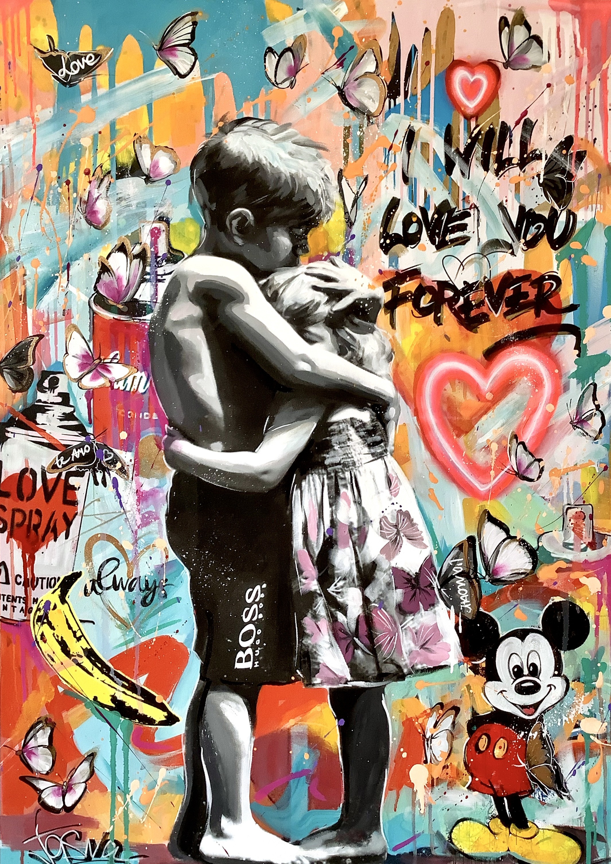 ▷ Peace love hugs by Gardani Art, 2022, Painting