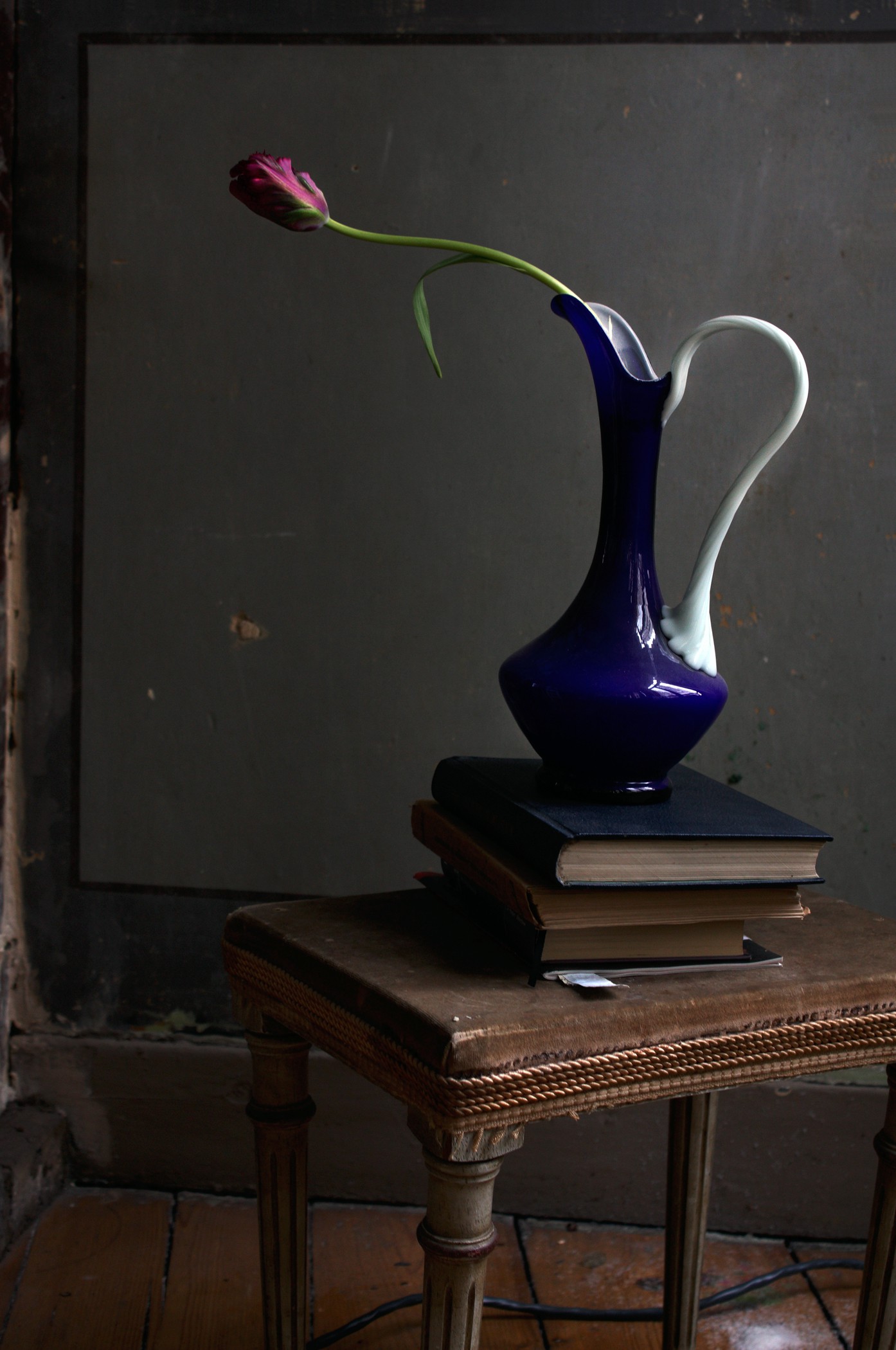 Michael James O'Brien, Still life with Books and a Dark Blue Opalina Vase, Antwerp (Large) Michael James O'Brien, Still life with Books and a Dark Blue Opalina Vase, Antwerp (Large)