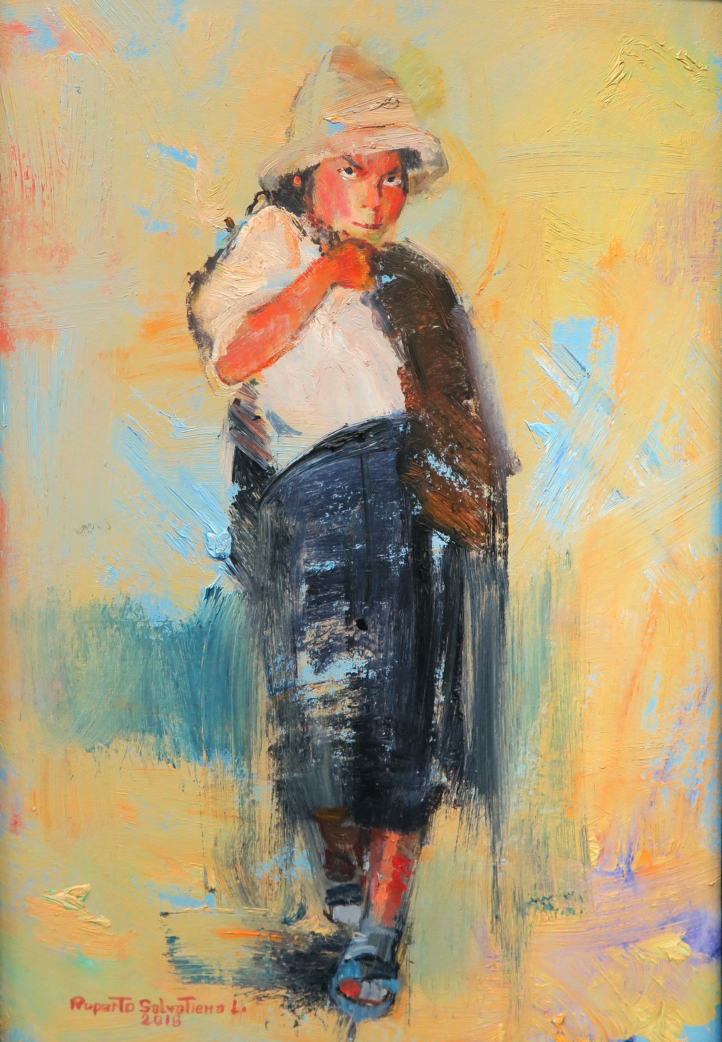 Ruperto Salvatierra Lazarte, Girl with a shawl Ruperto Salvatierra Lazarte, Girl with a shawl