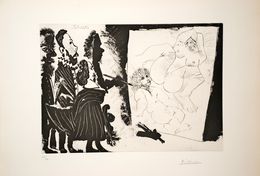 Print, Patron et sa suite en visite à l’atelier, Pablo Picasso