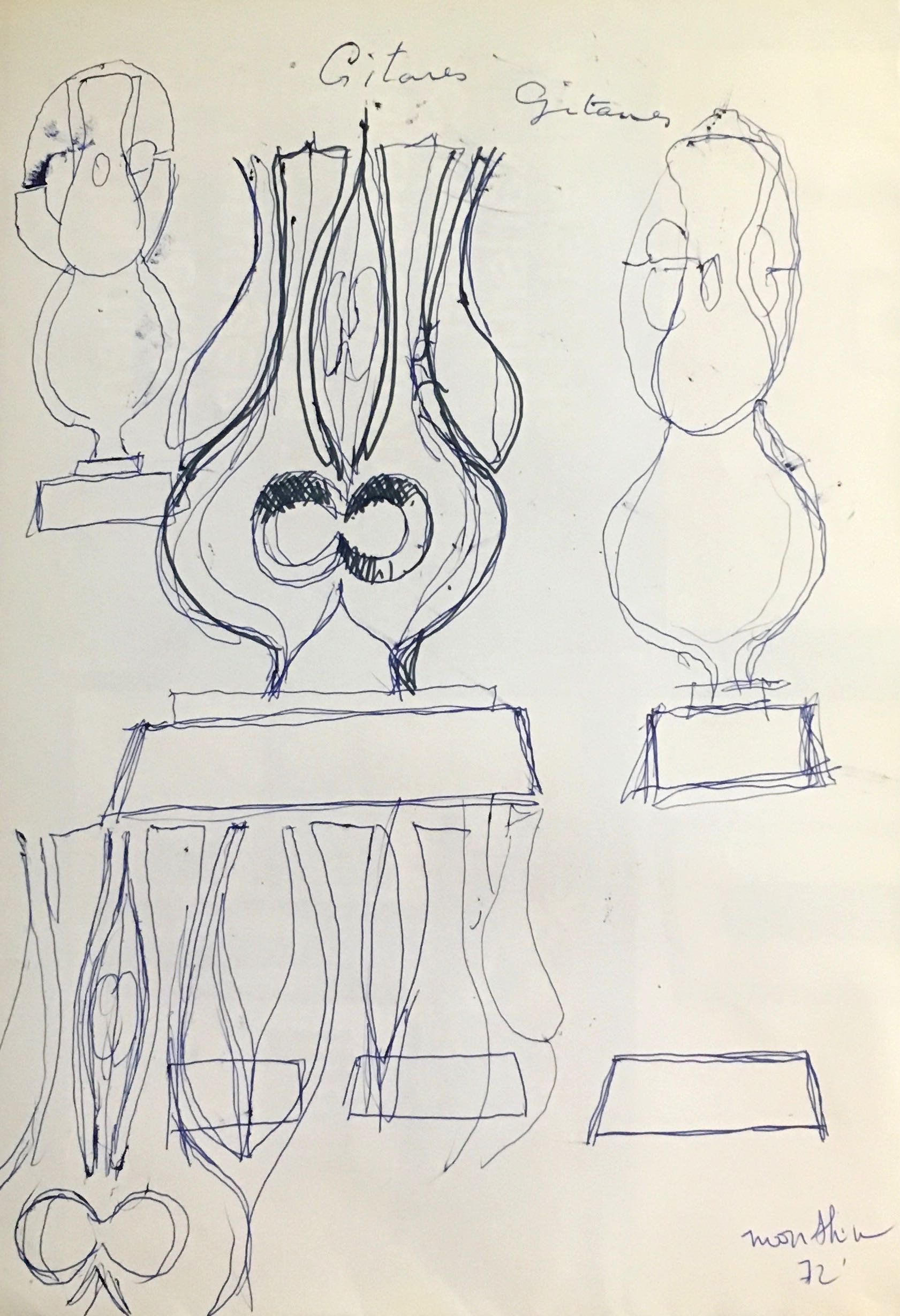 Moon Shin, Gitanes 2 Dessin Drawing 1972 Collection MMCA Museum Seoul Moon Shin, Gitanes 2 Dessin Drawing 1972 Collection MMCA Museum Seoul