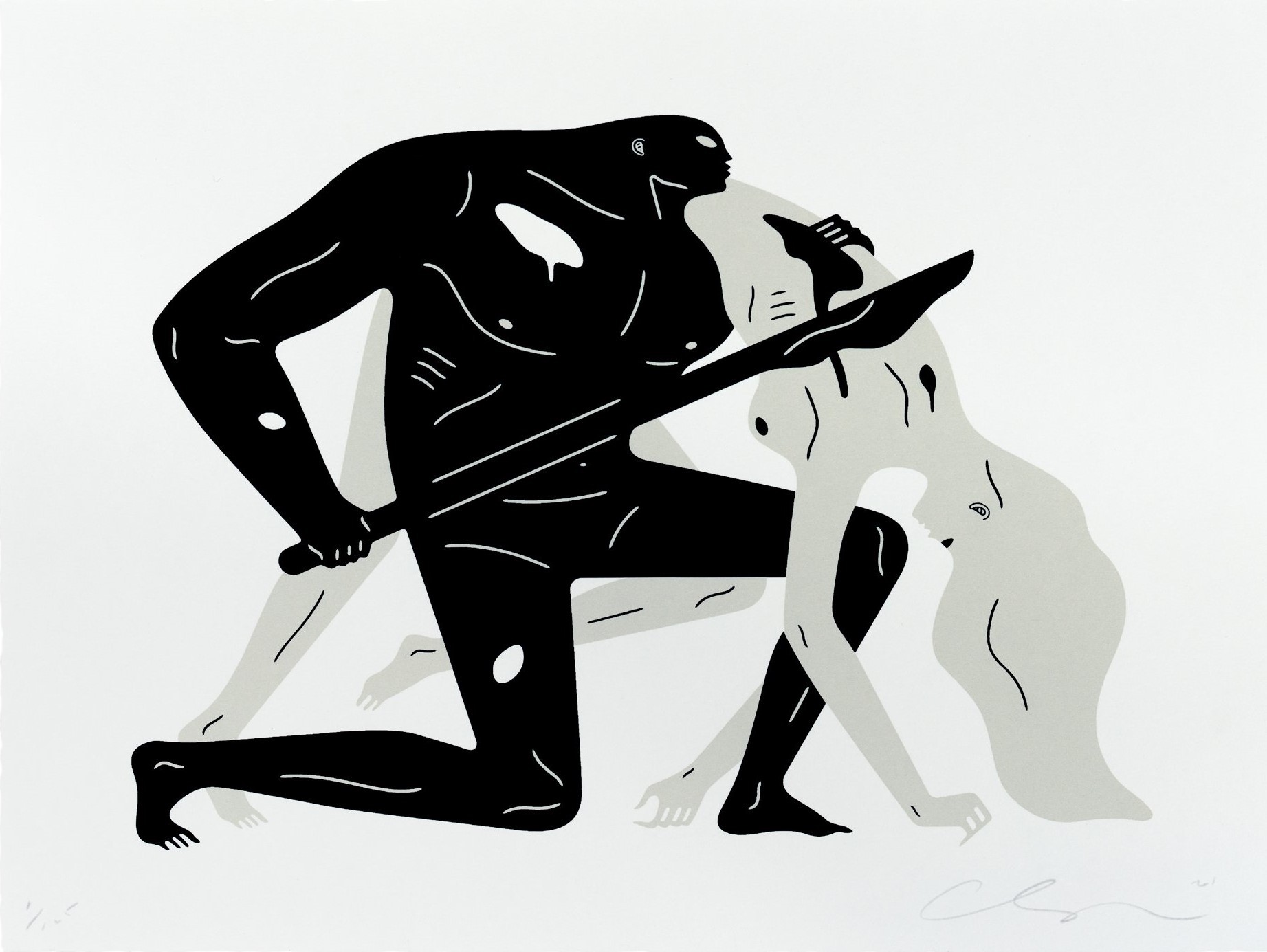 Cleon Peterson, Between the sun and moon II (White) Cleon Peterson, Between the sun and moon II (White)